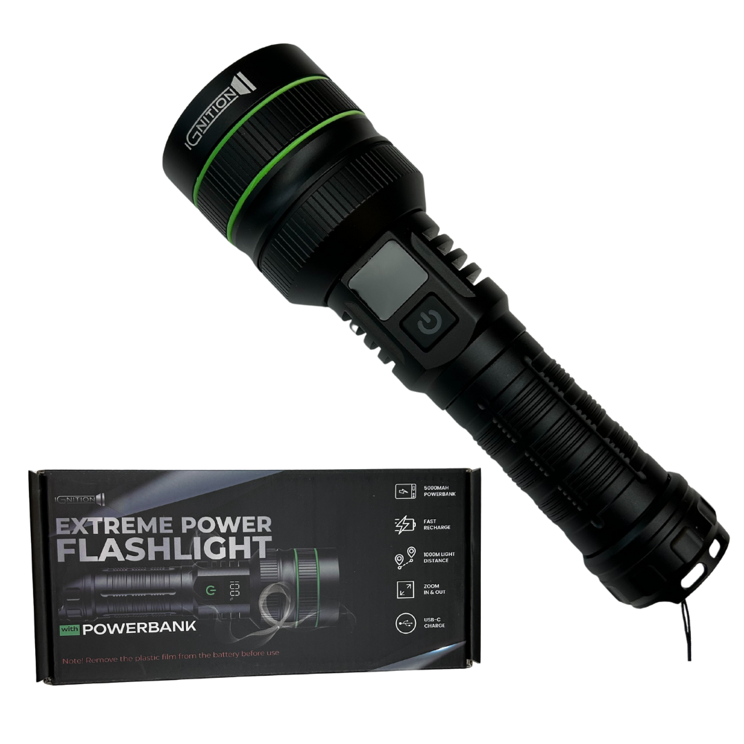 Ekstrem Kraftig - Lommelykt 10.000 Lumens + Powerbank – Ignition