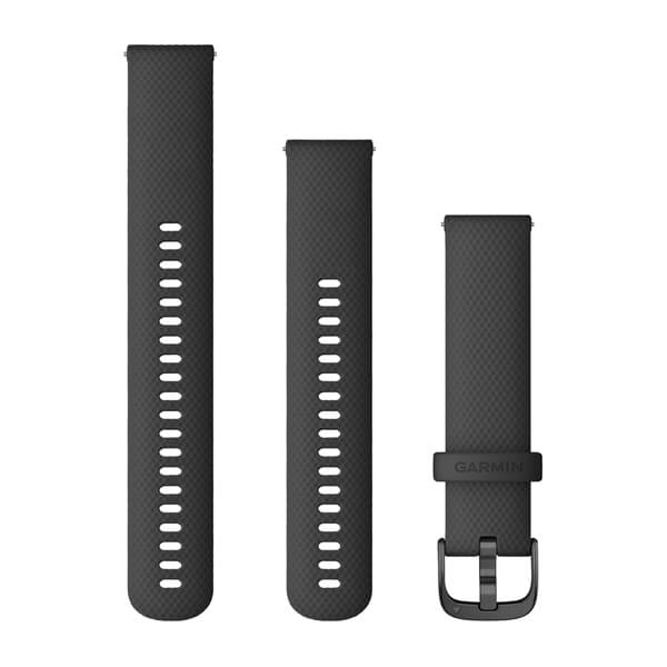 Quick Release remme (20 mm), Svart, Slate hardware