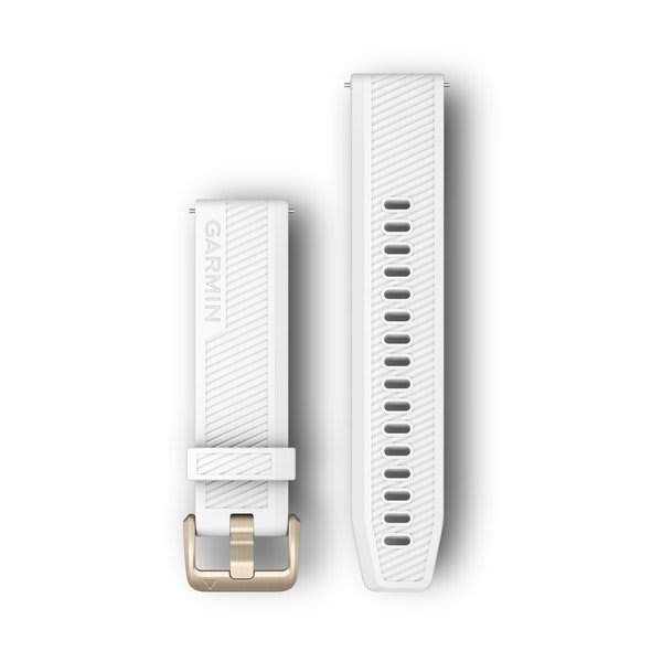 Quick Release remme (20 mm), Hvit, lys guld hardware