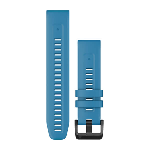 QuickFit® 22 Klokkereimer, Cirrus Blue, Sort Maskinvare i Rustfritt Stål – Garmin