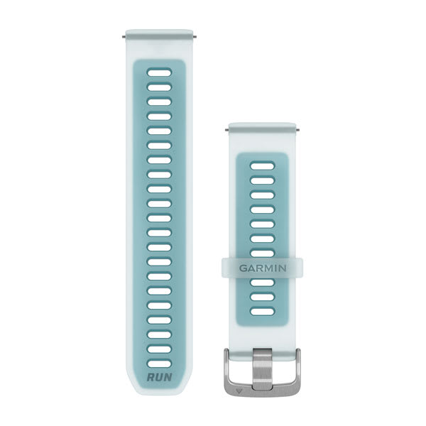 Quick Release remme (22 mm), Gjennomskinnelig Whitestone/Turkis med sølv hardware