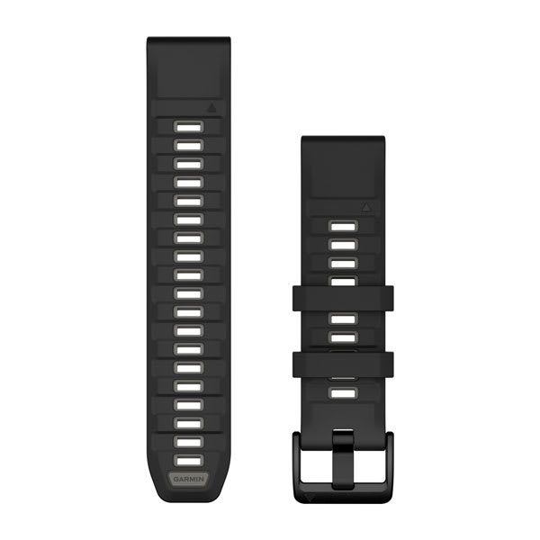 QuickFit® 22 remme, Svart/Pebble Grey silikone