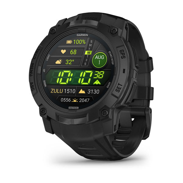 Instinct® 3 – 50 mm, AMOLED, Tactical Edition, Svart med svart rem