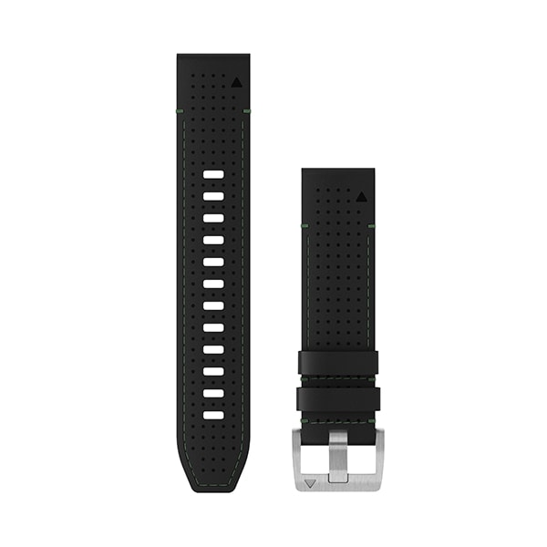 QuickFit® 22 urremme, Læder/FKM hybridrem, sort/grøn