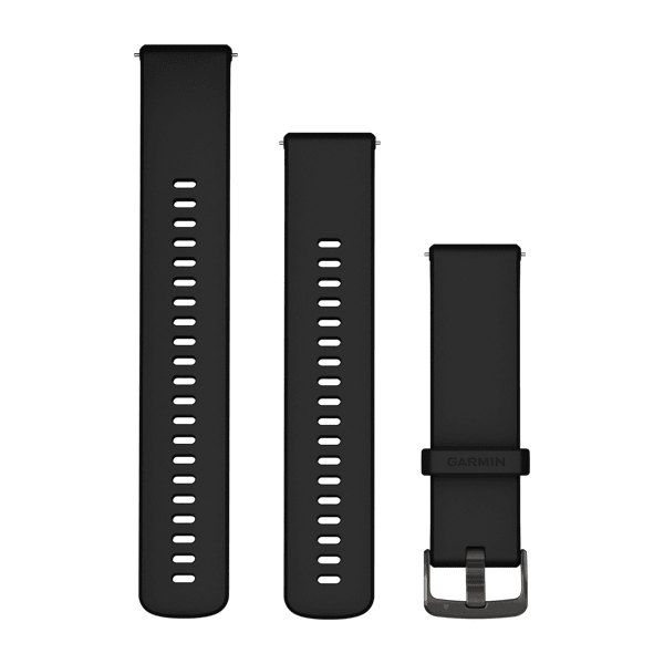 Quick Release-remme (22 mm), Svart med Slate Grey hardware