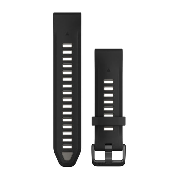 QuickFit® 20 remme, Svart/Pebble Grey silikone