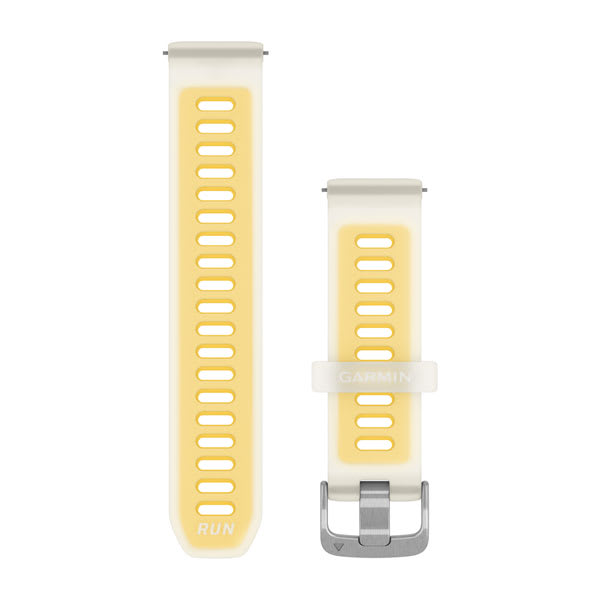 Quick Release remme (20 mm), Gjennomskinnelig Bone/Mango med sølv hardware