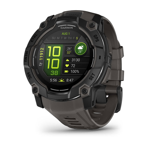 Instinct® 3 – 50 mm, AMOLED, Svart med Charcoal rem