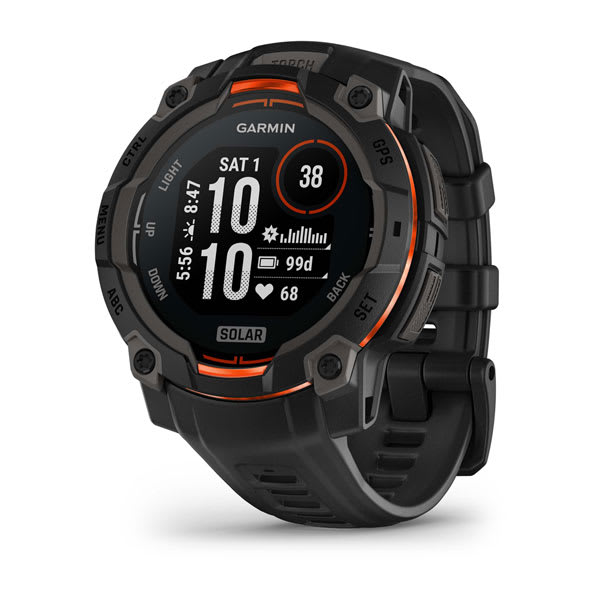 Instinct® 3 – 45 mm, Solar, Svart med svart rem