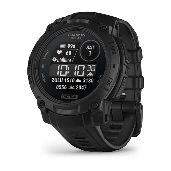 Instinct® 3 – 45 mm, Solar, Tactical Edition, Sort med sort rem