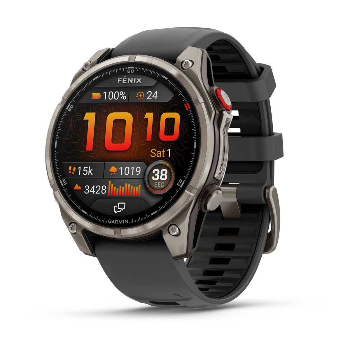 fēnix® 8 Pro – 47 mm, AMOLED, Sapphire, titanium med silikonerem i Graphite/svart