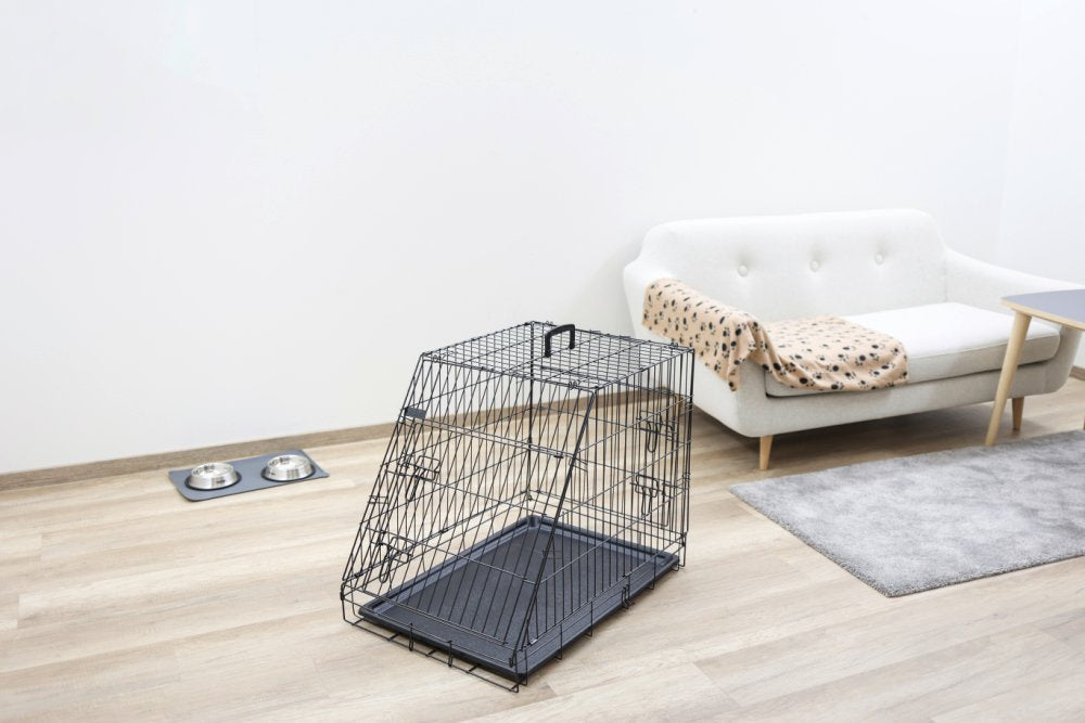 Sammenleggbart stålbur for hund, skrått – 63x48x57cm – Kerbl