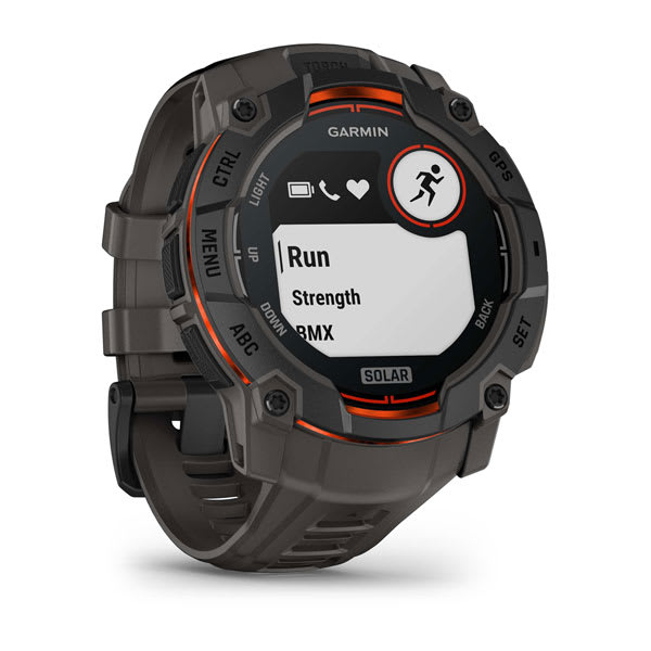 Instinct® 3 – 50 mm, Solar, Svart med Charcoal rem