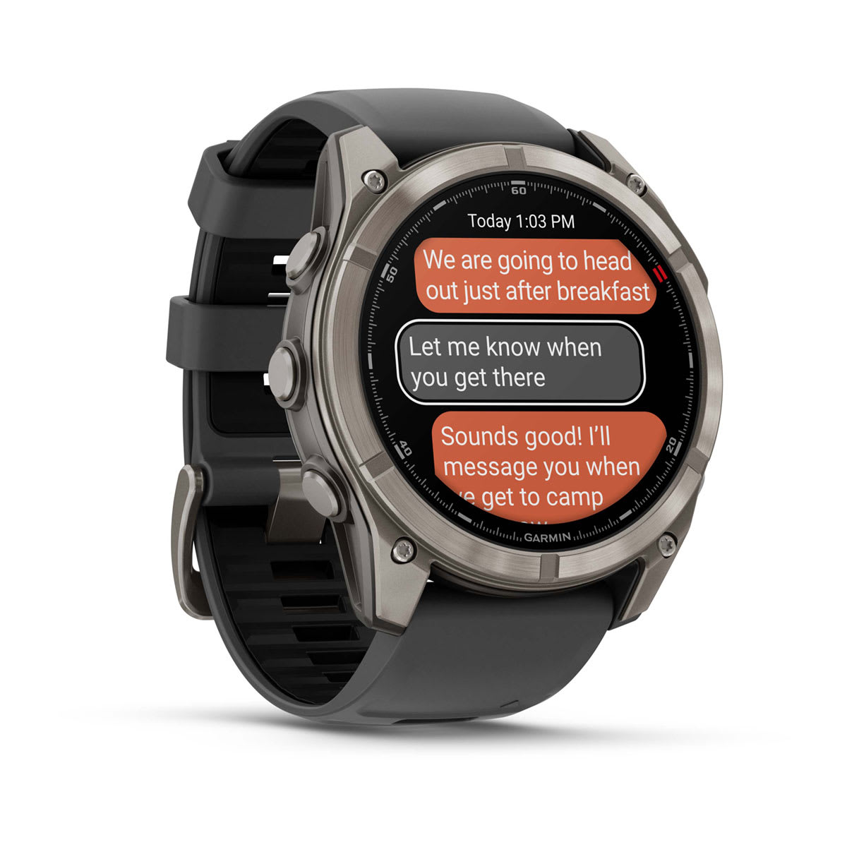 fēnix® 8 Pro – 51 mm, AMOLED, Sapphire, titanium med silikonerem i Graphite/svart