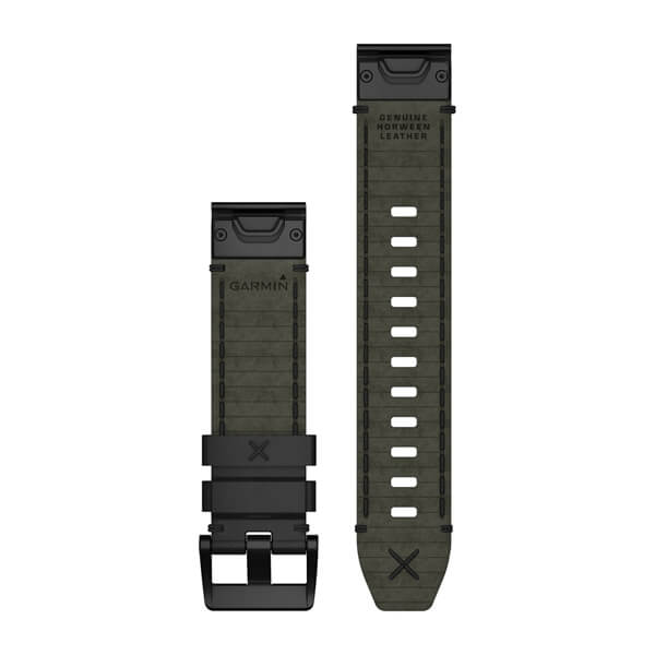 QuickFit® 22 urremme, Ægte Horween® skinnrem – Svart