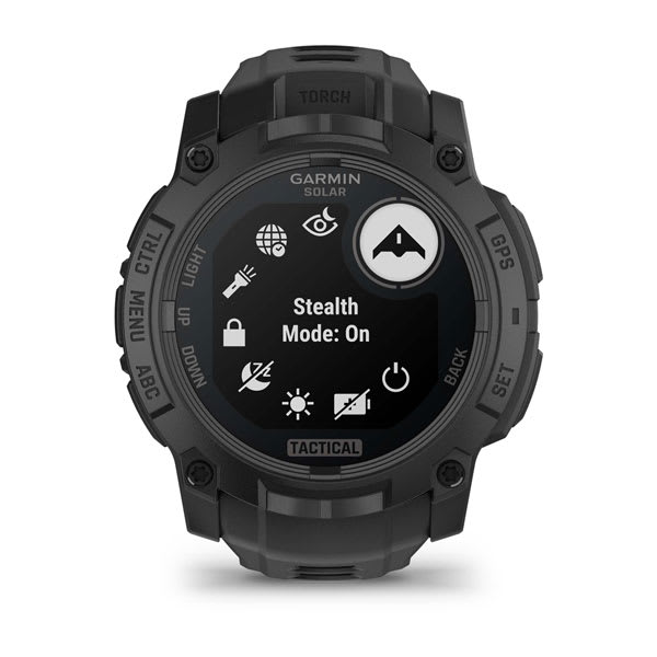 Instinct® 3 – 50 mm, Solar, Tactical Edition, Svart med svart rem