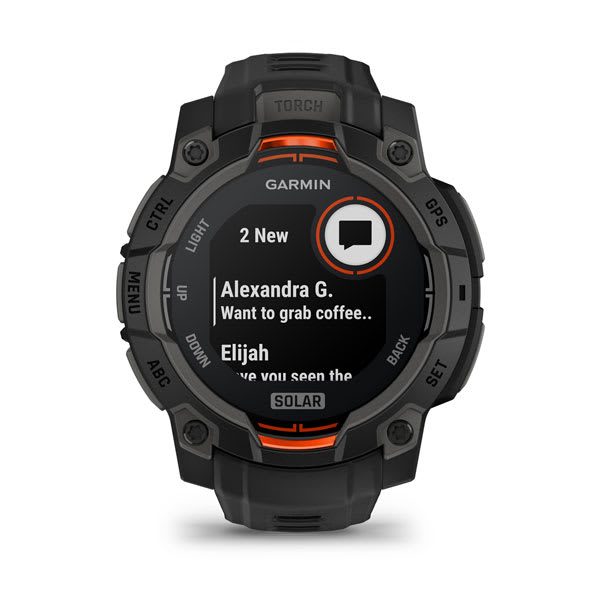 Instinct® 3 – 45 mm, Solar, Svart med svart rem
