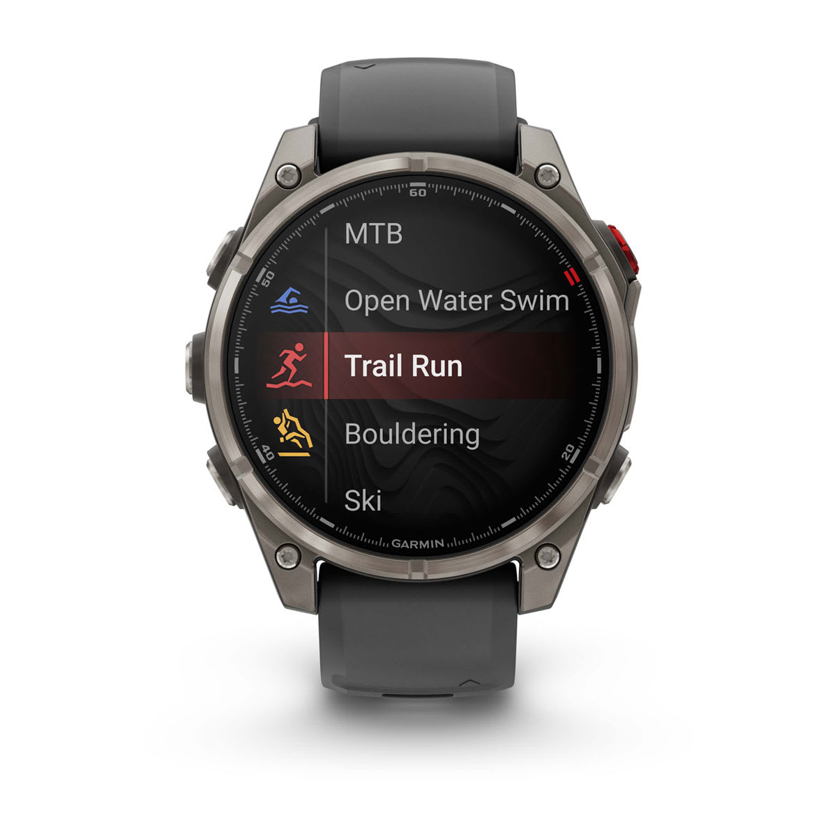 fēnix® 8 Pro – 47 mm, AMOLED, Sapphire, titanium med silikonerem i Graphite/svart
