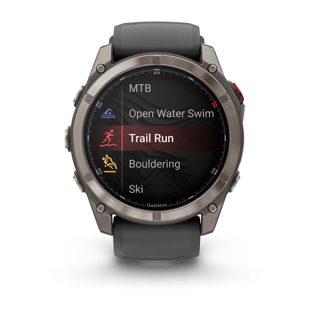 fēnix® 8 Pro – 51 mm, AMOLED, Sapphire, titanium med silikonerem i Graphite/svart