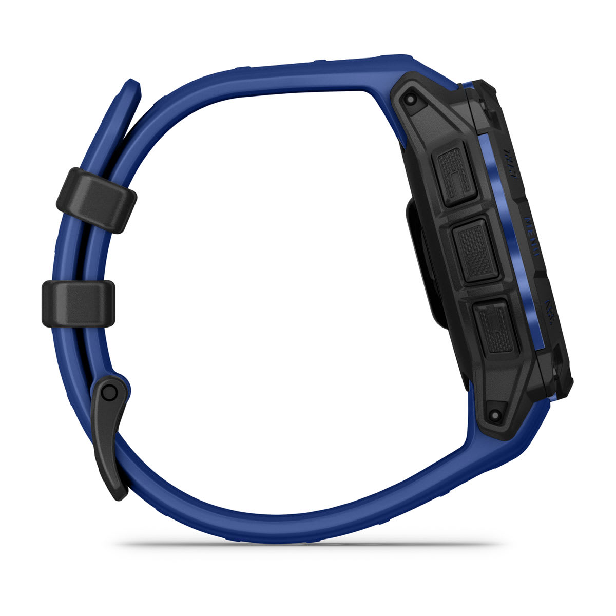 Instinct® 3 – 45 mm, AMOLED, Svart med Bolt Blue/svart rem