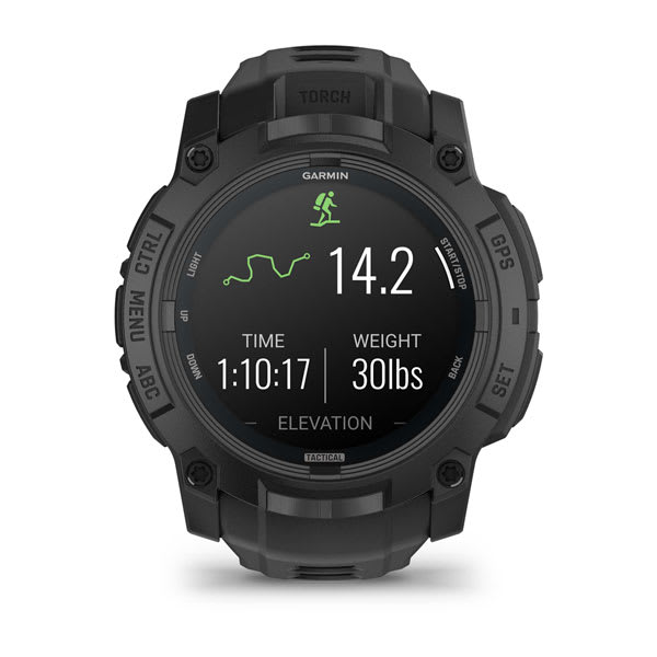 Instinct® 3 – 50 mm, AMOLED, Tactical Edition, Svart med svart rem