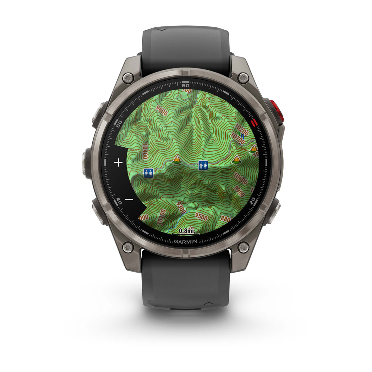 fēnix® 8 Pro – 47 mm, AMOLED, Sapphire, titanium med silikonerem i Graphite/svart