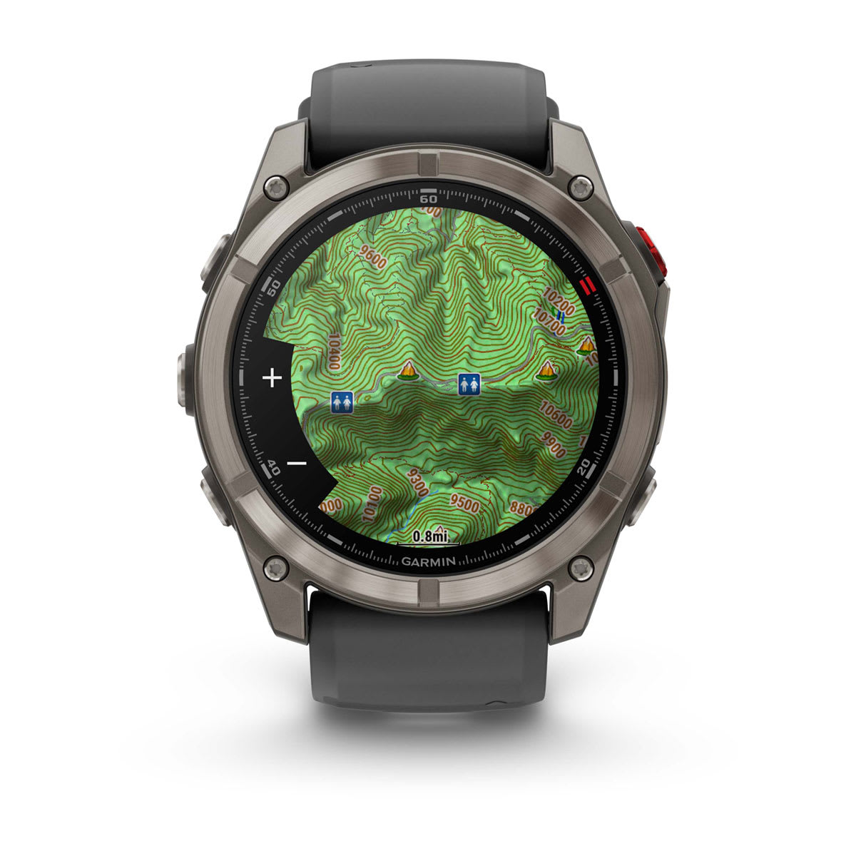 fēnix® 8 Pro – 51 mm, AMOLED, Sapphire, titanium med silikonerem i Graphite/svart