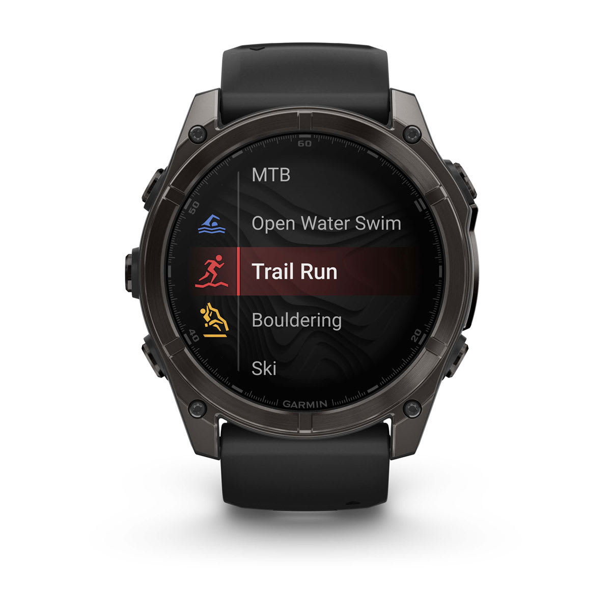 fēnix® 8 – 51 mm, AMOLED, Sapphire, Carbon Grey DLC med svart/Pebble Grey silikonerem