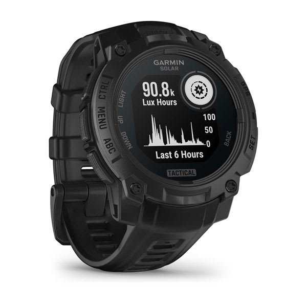 Instinct® 3 – 45 mm, Solar, Tactical Edition, Svart med svart rem