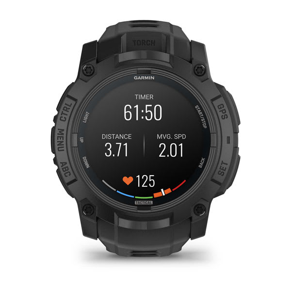 Instinct® 3 – 50 mm, AMOLED, Tactical Edition, Svart med svart rem