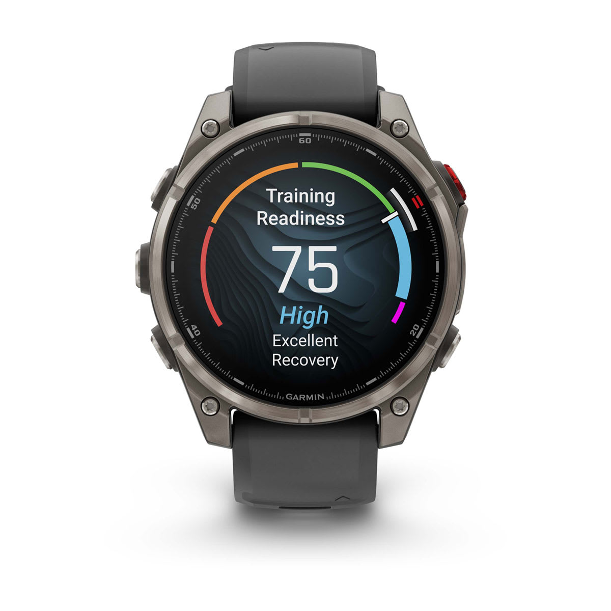 fēnix® 8 Pro – 47 mm, AMOLED, Sapphire, titanium med silikonerem i Graphite/svart