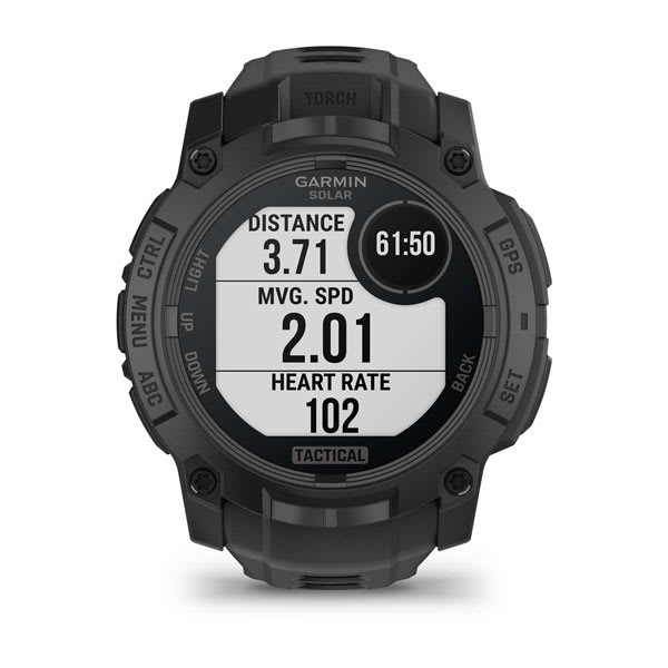 Instinct® 3 – 50 mm, Solar, Tactical Edition, Svart med svart rem