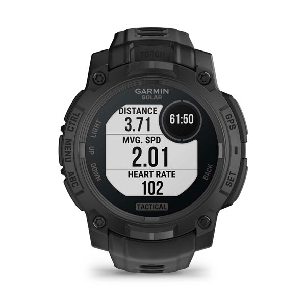 Instinct® 3 – 45 mm, Solar, Tactical Edition, Svart med svart rem