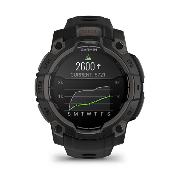 Instinct® 3 – 45 mm, AMOLED, Svart med svart rem