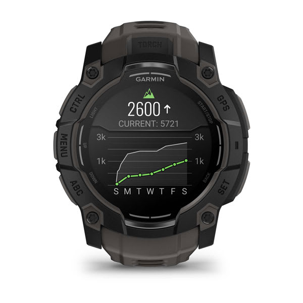 Instinct® 3 – 50 mm, AMOLED, Svart med Charcoal rem