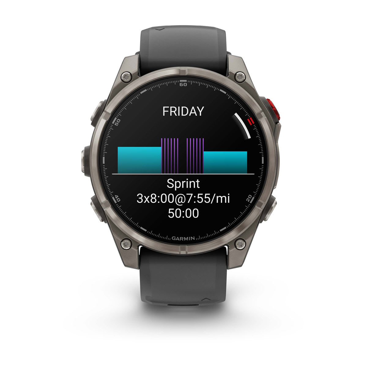 fēnix® 8 Pro – 47 mm, AMOLED, Sapphire, titanium med silikonerem i Graphite/sort
