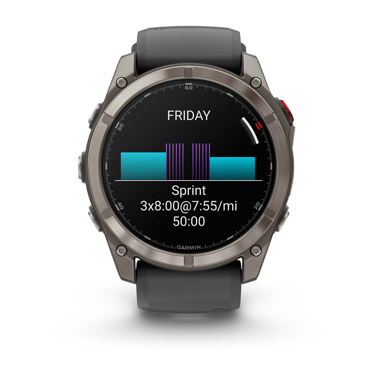 fēnix® 8 Pro – 51 mm, AMOLED, Sapphire, titanium med silikonerem i Graphite/svart