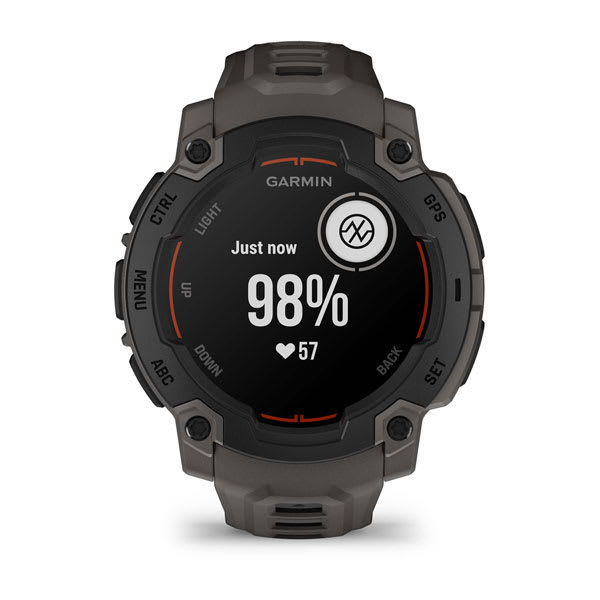 Instinct® E – 45 mm, Svart med Charcoal rem