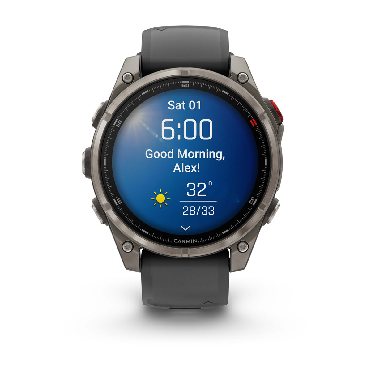 fēnix® 8 Pro – 47 mm, AMOLED, Sapphire, titanium med silikonerem i Graphite/svart