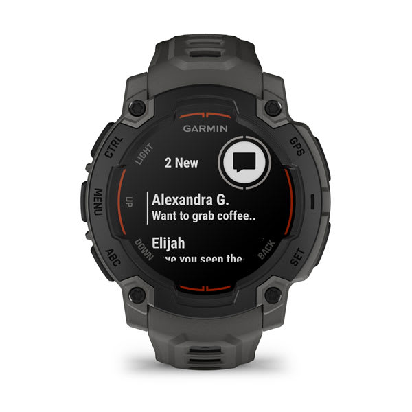 Instinct® E – 45 mm, Svart med Charcoal rem