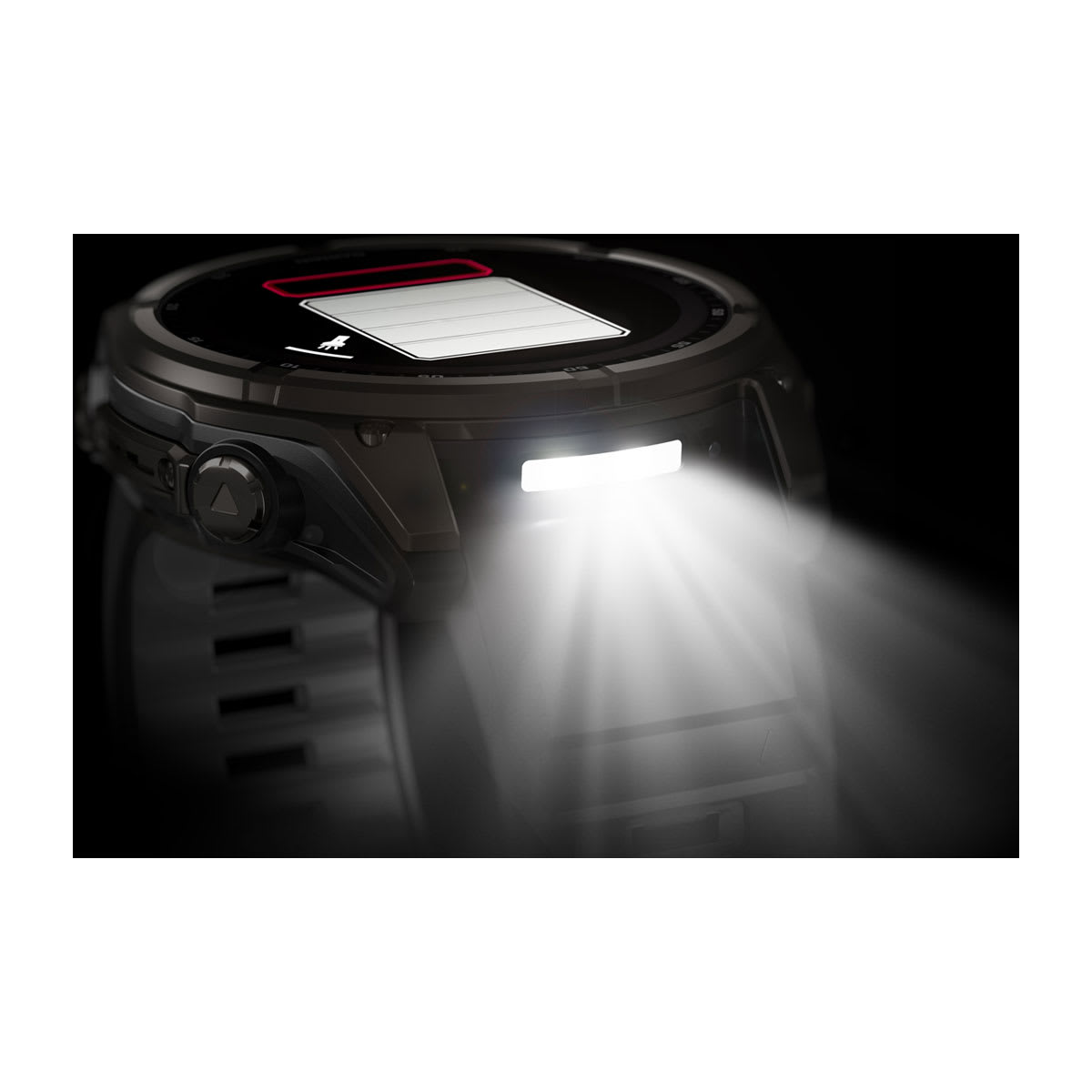 fēnix® 8 – 51 mm, Solar, Sapphire, Carbon Grey DLC-titanium med svart/Pebble Grey silikonerem