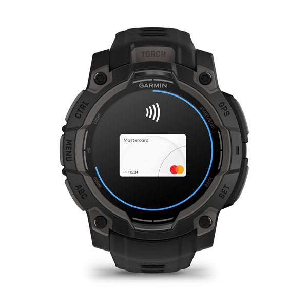 Instinct® 3 – 45 mm, AMOLED, Svart med svart rem