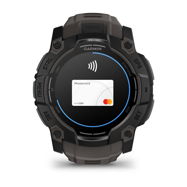 Instinct® 3 – 50 mm, AMOLED, Svart med Charcoal rem