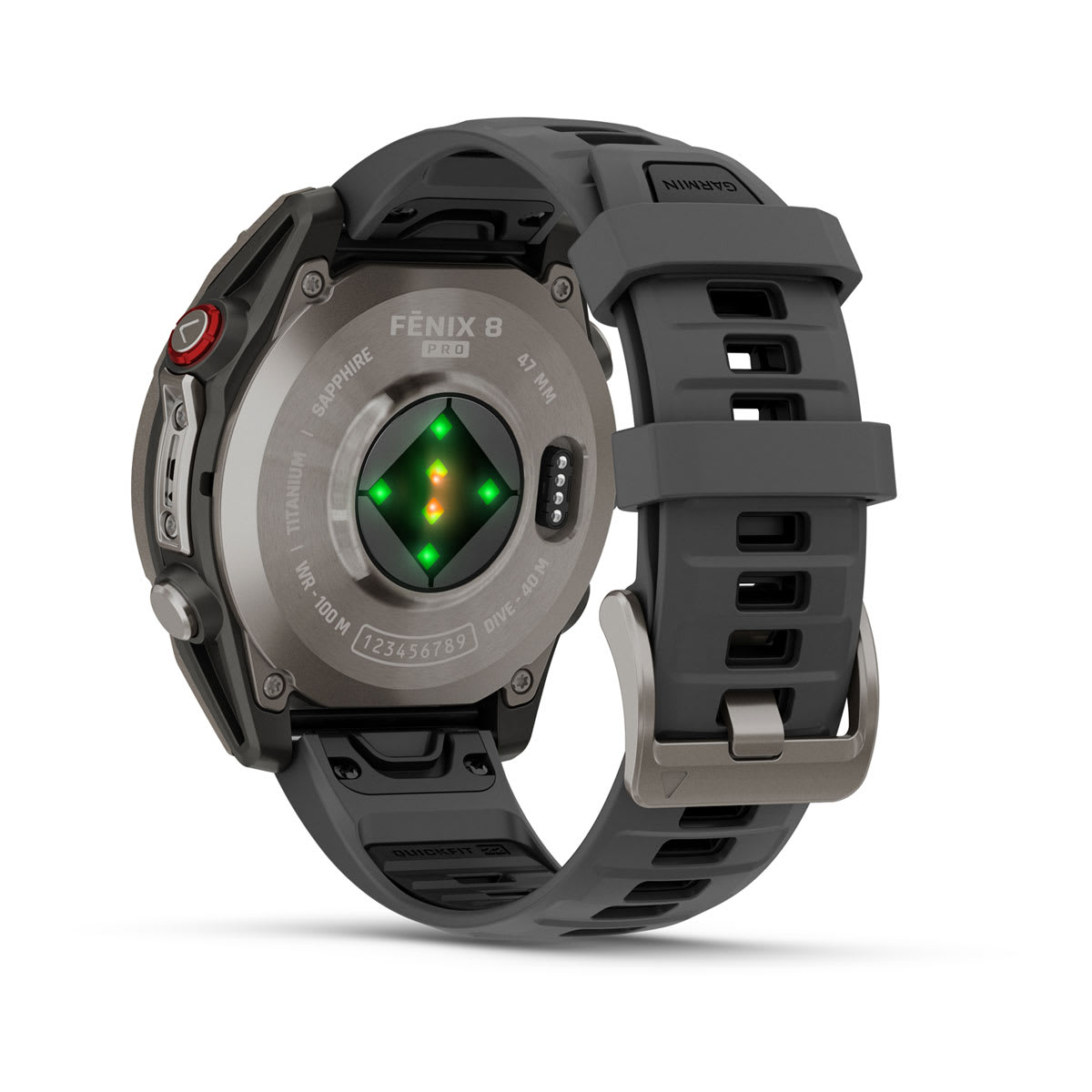 fēnix® 8 Pro – 47 mm, AMOLED, Sapphire, titanium med silikonerem i Graphite/svart