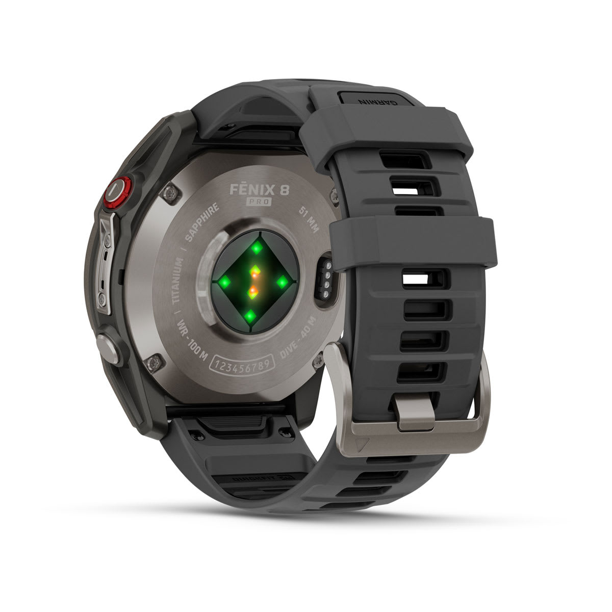 fēnix® 8 Pro – 51 mm, AMOLED, Sapphire, titanium med silikonerem i Graphite/svart