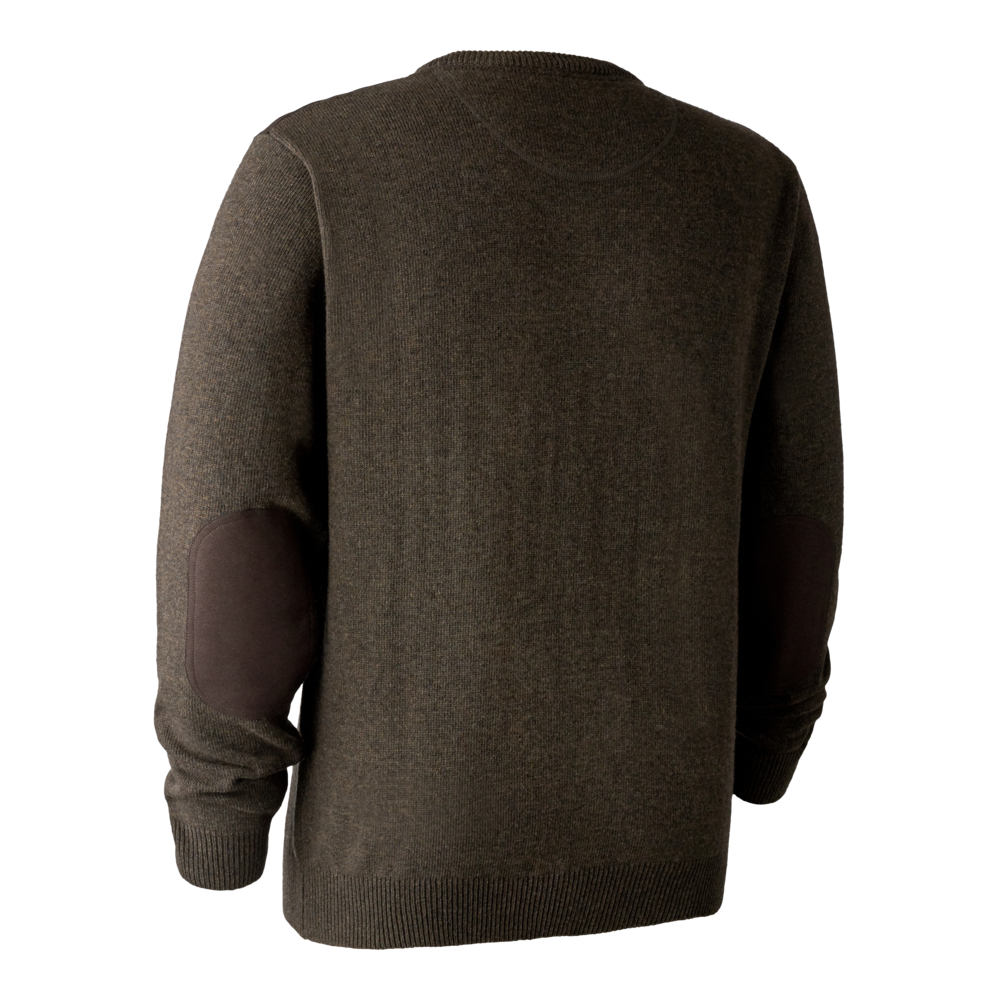 Sheffield Strikkegenser Med V-hals - Dark Elm – Deerhunter