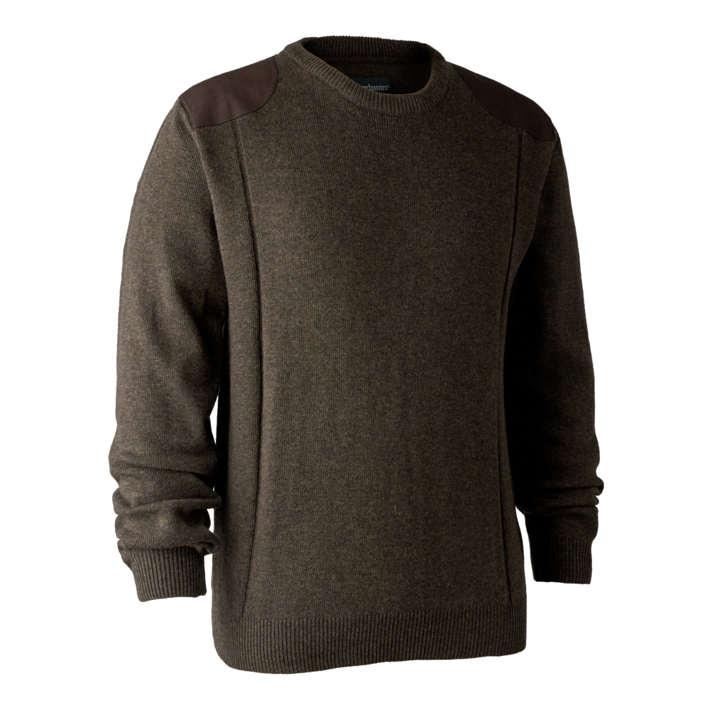 Sheffield Strikkegenser Med Rund Hals - Dark Elm – Deerhunter