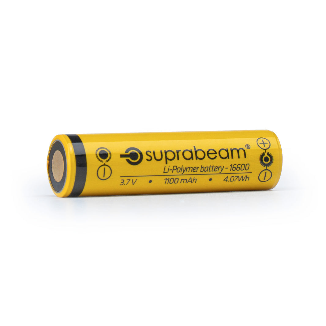 Oppladbart Batteri Li-Po 16600, 1'100 mAh – Suprabeam