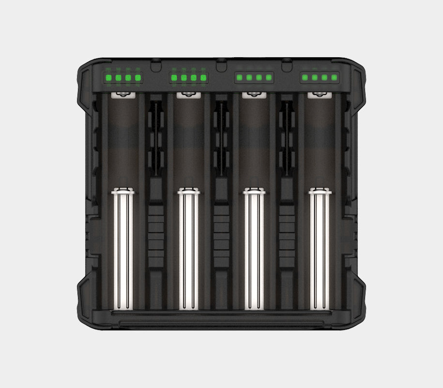 Handy C4 Pro lader / 4 kanaler / LED-indikasjon / Inngang 5V USB 3.1 Type-C / Utgang 4x1A / Powerbank 2x2.5A / for IMR/Li-Ion, Ni-MH, Ni-Cd – Armytek