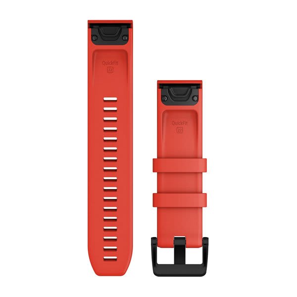QuickFit® 22 urremme, Laser Red, svart hardware i rustfritt stål